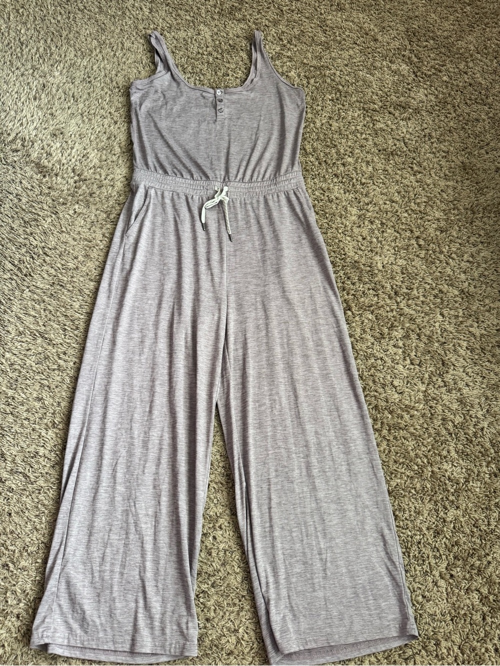 Vuori Women's Sleeveless Wide-Leg Falls Jumpsuit in Heather Purpleish